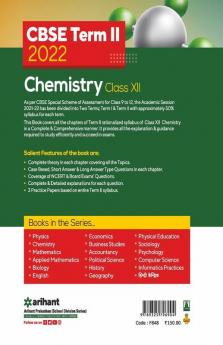 Arihant CBSE Chemistry Term 2 Class 12 for 2022 Exam (Cover Theory and MCQs)