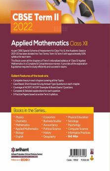 Arihant CBSE Applied Mathematics Term 2 Class 12 for 2022 Exam (Cover Theory and MCQs)