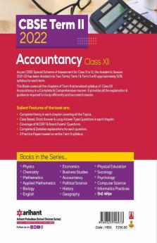 Arihant CBSE Accountancy Term 2 Class 12 for 2022 Exam (Cover Theory and MCQs)