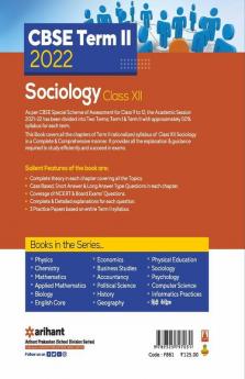 Arihant CBSE Sociology Term 2 Class 12 for 2022 Exam (Cover Theory and MCQs)
