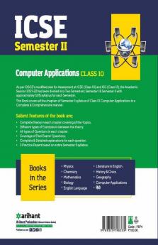 Arihant ICSE Computer Application Semester 2 Class 10 for 2022 Exam