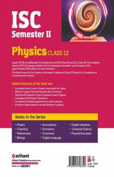 Arihant ISC Physics Semester 2 Class 12 for 2022 Exam
