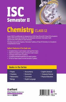 Arihant ISC Chemistry Semester 2 Class 12 for 2022 Exam
