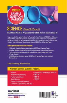 Arihant CBSE Term 2 Science Class 10 Sample Question Papers (As per CBSE Term 2 Sample Paper Issued on 14 Jan 2022)