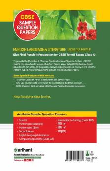 Arihant CBSE Term 2 English Language & Literature Class 10 Sample Question Papers (As per CBSE Term 2 Sample Paper Issued on 14 Jan 2022)