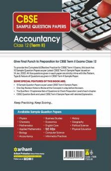 Arihant CBSE Term 2 Accountancy Class 12 Sample Question Papers (As per CBSE Term 2 Sample Paper Issued on 14 Jan 2022)