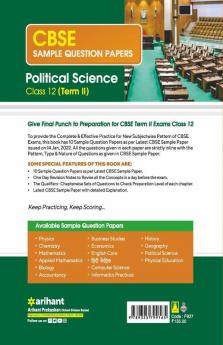 Arihant CBSE Term 2 Political Science Class 12 Sample Question Papers (As per CBSE Term 2 Sample Paper Issued on 14 Jan 2022)