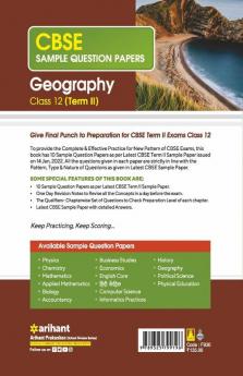 Arihant CBSE Term 2 Geography Class 12 Sample Question Papers (As per CBSE Term 2 Sample Paper Issued on 14 Jan 2022)