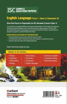 Arihant ISC Semester 2 English Language (Paper 1) Class 12 Sample Question Papers (As per ISC Semester 2 Specimen Paper Issued on 20 Dec 2021)