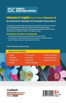 Arihant ISC Semester 2 Literature in English (Paper 2) Class 12 Sample Question Papers (As per ISC Semester 2 Specimen Paper Issued on 20 Dec 2021)
