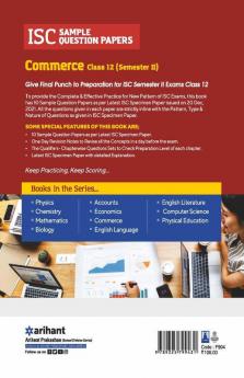Arihant ISC Semester 2 Commerce Class 10 Sample Question Papers (As per ISC Semester 2 Specimen Paper Issued on 20 Dec 2021)