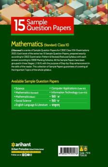 CBSE Board Exam 2023 I Succeed 15 Sample Question Papers Mathematics (Standard) Class 10