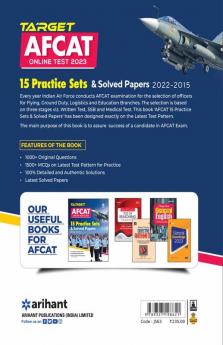 TARGET AFCAT Online Test 2023 15 Practice Sets & Solved Papers 2022-2015