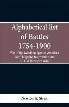 Alphabetical list of Battles 1754-1900