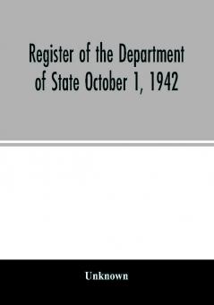 Register of the Department of State October 1 1942