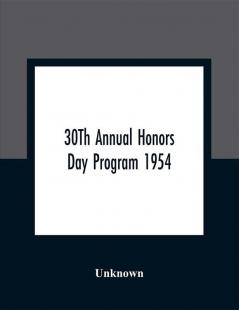 30Th Annual Honors Day Program 1954