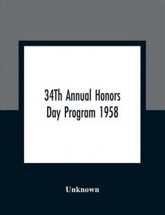 34Th Annual Honors Day Program 1958