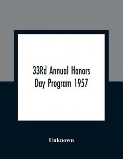 33Rd Annual Honors Day Program 1957