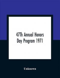 47Th Annual Honors Day Program 1971