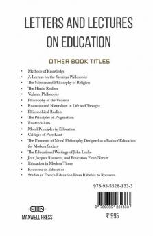 Letters and Lectures on Education