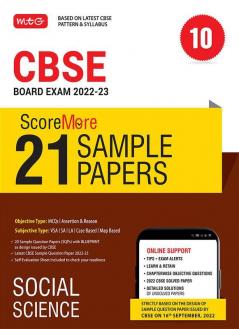 MTG CBSE ScoreMore 21 Sample Papers Class 10 Social Science Book For 2023 Board Exam (Based on Latest CBSE Sample Paper Released on 16th Sep)