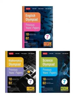 MTG Olympiad Previous Years Papers with Mock Test Papers Class 7 - SOF IMO NSO IEO Olympiad Books For 2023-24 Exam (Set of 3 Books) | Sample OMR Sheet with Chapterwise Analysis