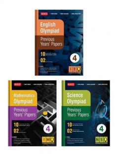 MTG Olympiad Previous Years Papers with Mock Test Papers Class 4 - SOF IMO NSO IEO Olympiad Books For 2023-24 Exam (Set of 3 Books) | Sample OMR Sheet with Chapterwise Analysis