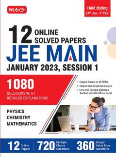 MTG 12 JEE Main Online 2023 (Session-1) Solved Papers with Chapterwise Graphical Analysis | PYQs for Physics Chemistry & Mathematics | JEE Main PYQs