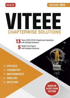 MTG VITEEE Chapterwise Previous 13 Years Solved Papers With 5 Model Test Papers Physics Chemistry Mathematics English & Quantitative Aptitude PYQ Books For 2024 Exam