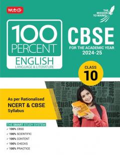 MTG 100 Percent English Language & Literature For Class 10 CBSE Board Exam 2024-25 | Chapter-Wise Self-evaluation Test Theory Diagrams Available All in One Book | As Per Rationalised NCERT & CBSE Syllabus