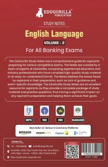 English Language (Vol 2) Topicwise Notes for All Banking Related Exams | A Complete Preparation Book for All Your Banking Exams with Solved MCQs | IBPS Clerk IBPS PO SBI PO SBI Clerk RBI and Other Banking Exams