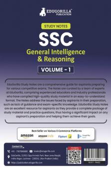 Study Notes for General Intelligence and Reasoning (Vol 1) - Topicwise Notes for CGL CHSL SSC MTS CPO and Other SSC Exams with Solved MCQs