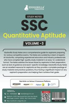 Study Notes for Quantitative Aptitude (Vol 3) - Topicwise Notes for CGL CHSL SSC MTS CPO and Other SSC Exams with Solved MCQs