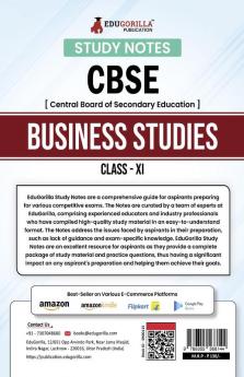 CBSE (Central Board of Secondary Education) Class XI Commerce - Business Studies Topic-wise Notes | A Complete Preparation Study Notes with Solved MCQs