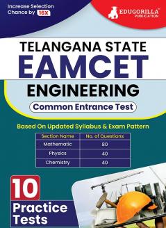 TS EAMCET Engineering Exam Book 2023 (English Edition) | Telangana State Engineering Agricultural and Medical Common Entrance Test | 10 Practice Tests (1600 Solved MCQs) with Free Access To Online Tests