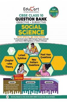 Educart CBSE Class 10 Social Science Question Bank On New Pattern 2022-23