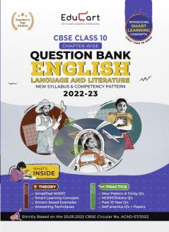 Educart CBSE Class 10 ENGLISH Language and Literature New Question Bank Book For 2022-23 (Includes Past Years Latest Syllabus and Pattern)