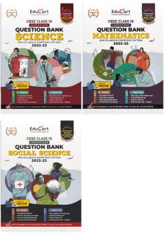Educart CBSE Class 10 Bundle - Science SST and Maths Question Banks 2023 (Based on new Sample Paper pattern of 16th Sep 2022) Edubook
