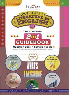 Educart ICSE Class 10 English Literature Guidebook 2022-23 Question Bank + Sample Papers 2023 Exam (Including Previous 10 Years Questions)