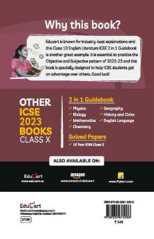 Educart ICSE Class 10 English Literature Guidebook 2022-23 Question Bank + Sample Papers 2023 Exam (Including Previous 10 Years Questions)