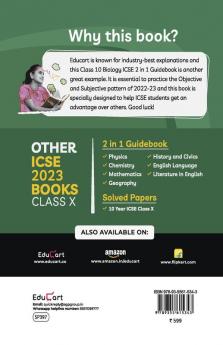 Educart ICSE Class 10 BIOLOGY Guidebook 2022-23 Question Bank + Sample Papers 2023 Exam (Including Previous 10 Years Questions)