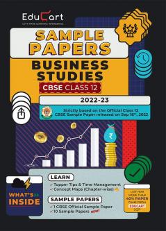 Educart CBSE Class 12 Sample Papers 2022-23 BUSINESS STUDIES (With Exclusive Topper Tips and Marks breakdown for 2023 Exams)