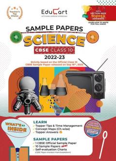 Educart CBSE Class 10 SCIENCE Sample Papers 2023 (With Exclusive Topper Answers and Marks breakdown for 2022-23) Edubook