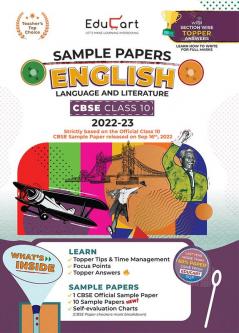 Educart CBSE Class 10 ENGLISH LANGUAGE and LITERATURE Sample Papers 2023 (With Exclusive Topper Answers and Marks breakdown 2022-23)