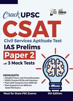 Crack UPSC CSAT Civil Services Aptitude Test IAS Prelims Paper 2 with 3 Mock Tests 9th Edition