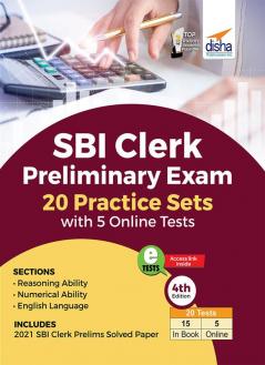 SBI Clerk Preliminary Exam 20 Practice Sets with 5 Online Tests 4th Edition