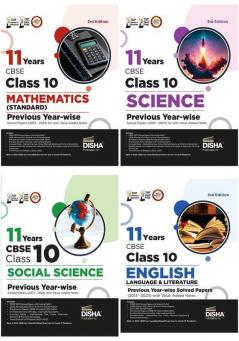 Combo 11 Years CBSE Class 10 Science Mathematics (Standard) English Language & Literature & Social Science Previous Year-wise Solved Papers (2013 - 2023) with Value Added Notes 3rd Edition |  PYQs Question Bank