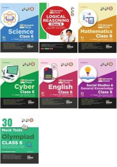 Olympiad Champs Science Mathematics English Cyber & GK Class 6 with 30 Mock Tests (set of 6 books) 3rd Edition