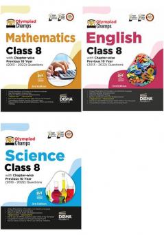 Olympiad Champs Science Mathematics English Class 8 with Past Questions 5th Edition (Set of 3 Books)