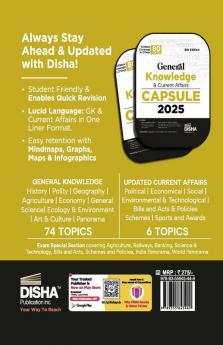 Disha's General Knowledge & Current Affairs Capsule 2025 8th Edition | GK for UPSC State PSC CUET SSC Bank PO/ Clerk BBA MBA RRB NDA CDS CAPF EPFO Police Constable |